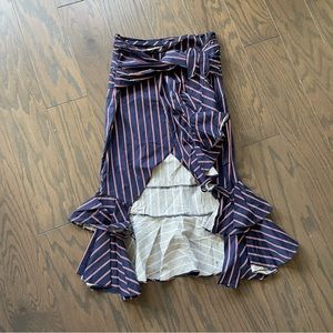 Strut and Bolt Red & Blue Striped Wrap Skirt - Worn once!